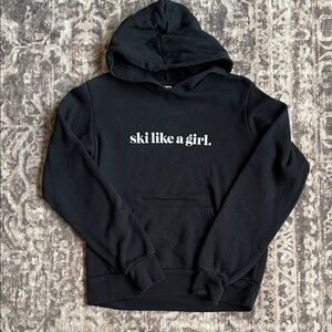 Kids ski like a girl hoodie